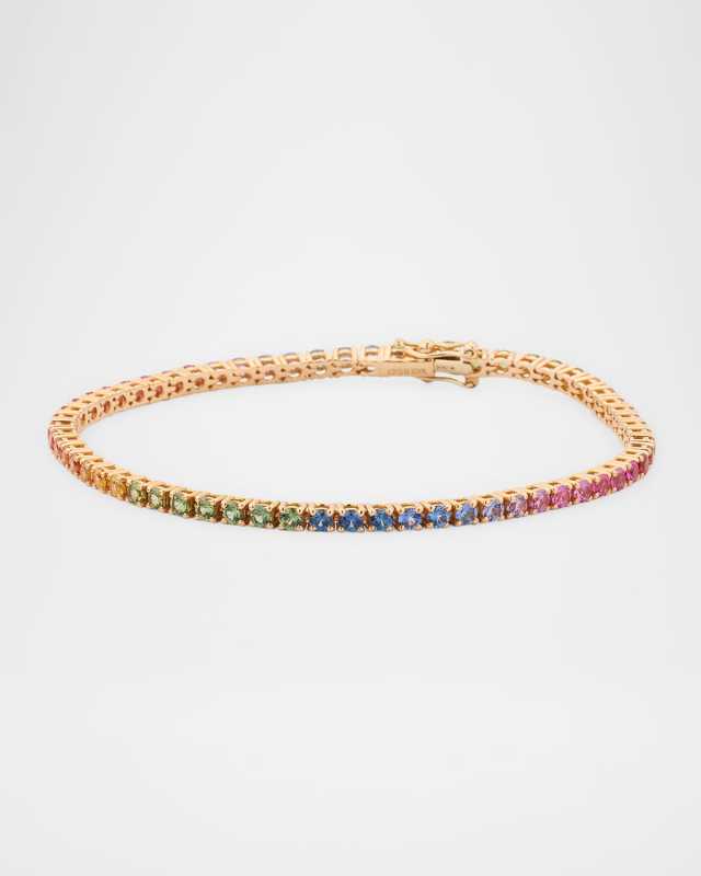 18K Rose Gold Multi Sapphire Tennis Bracelet